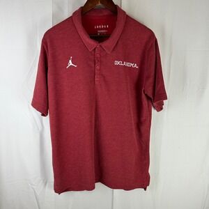 Oklahoma Sooners OU Jordan Polo Shirt Mens Large Red Dri-FIT CZ5204-613